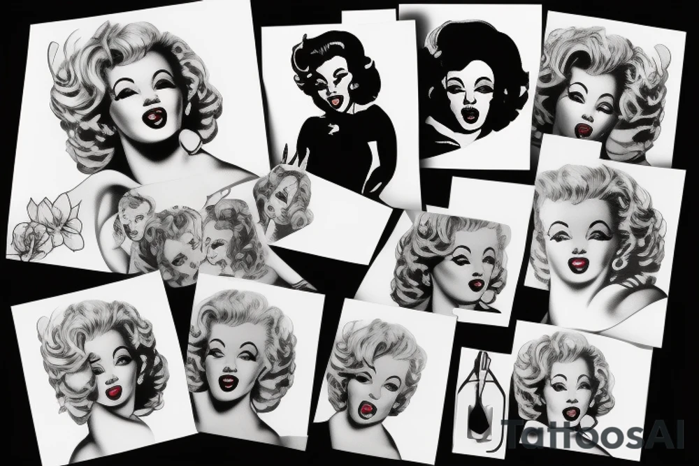 blackwork marylin monroe face  (not too big,) tattoo idea
