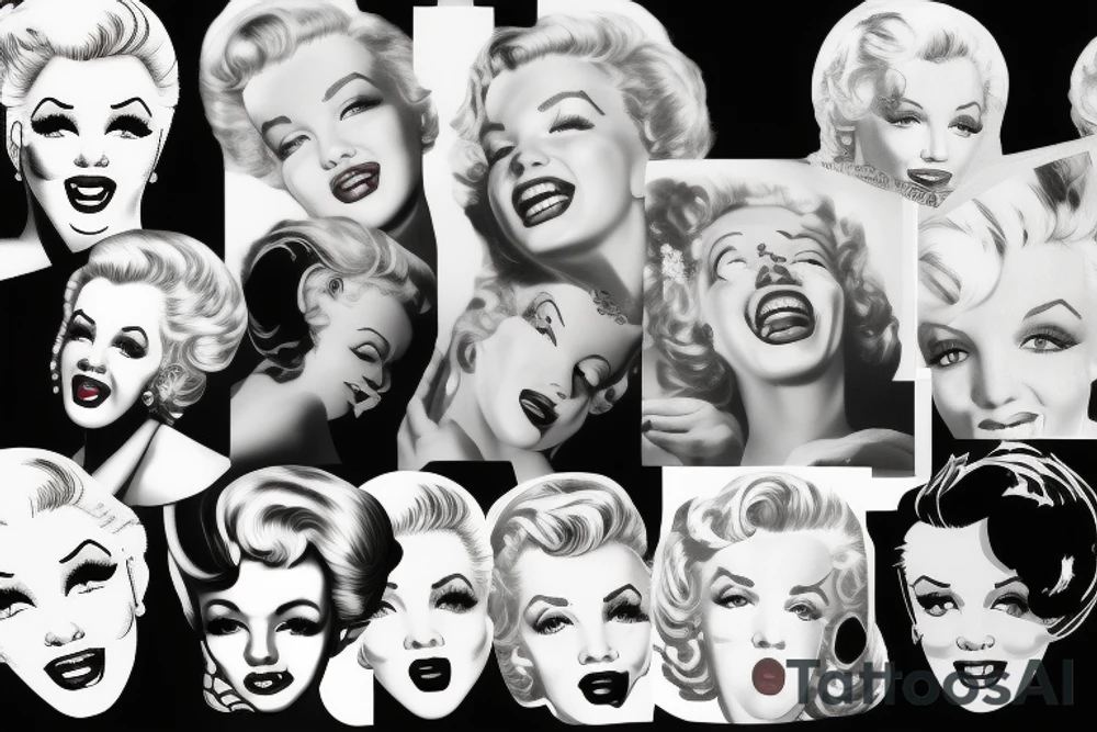 blackwork marylin monroe face  (not too big,) tattoo idea