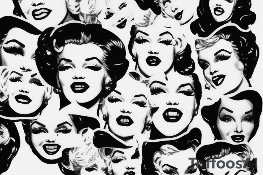 blackwork marylin monroe face  (not too big,) tattoo idea