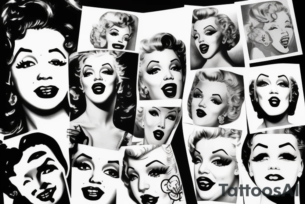 blackwork marylin monroe face  (not too big,) tattoo idea