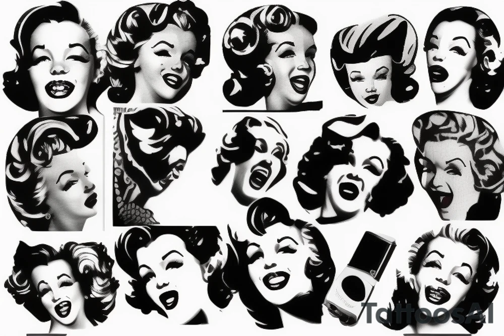 blackwork marylin monroe face  (not too big,) tattoo idea