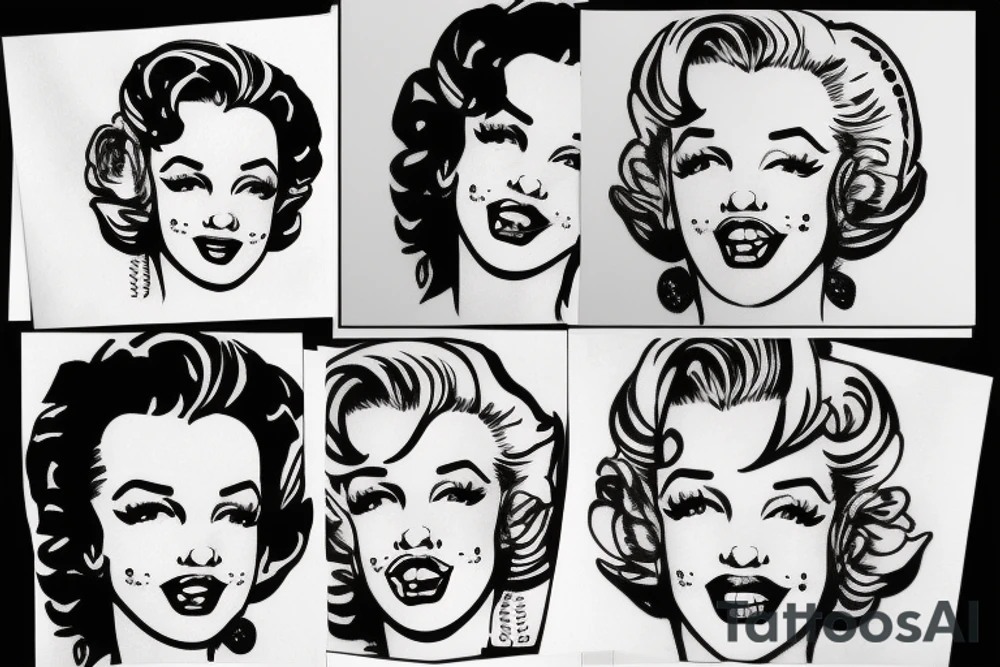 blackwork marylin monroe face  (not too big,) tattoo idea