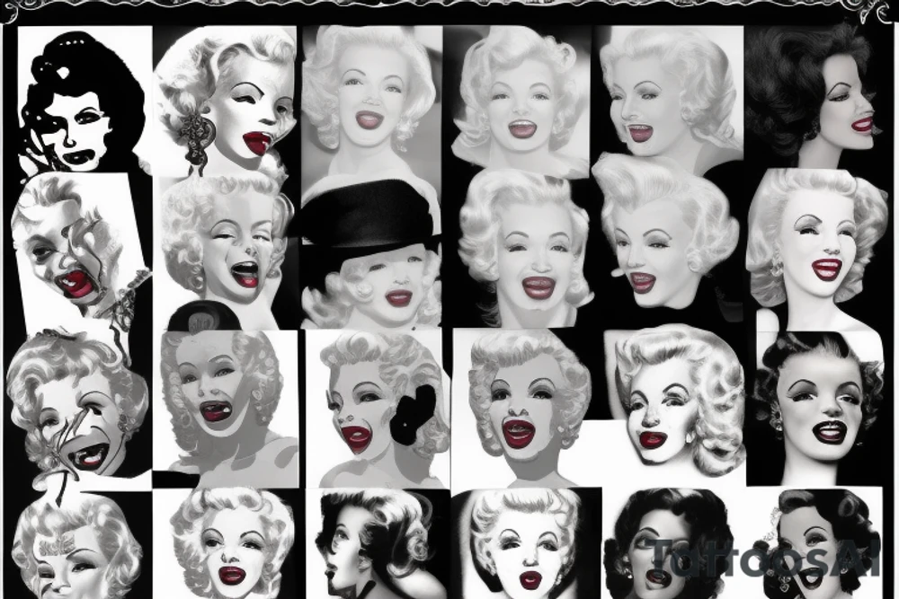 blackwork marylin monroe face  (not too big,) tattoo idea