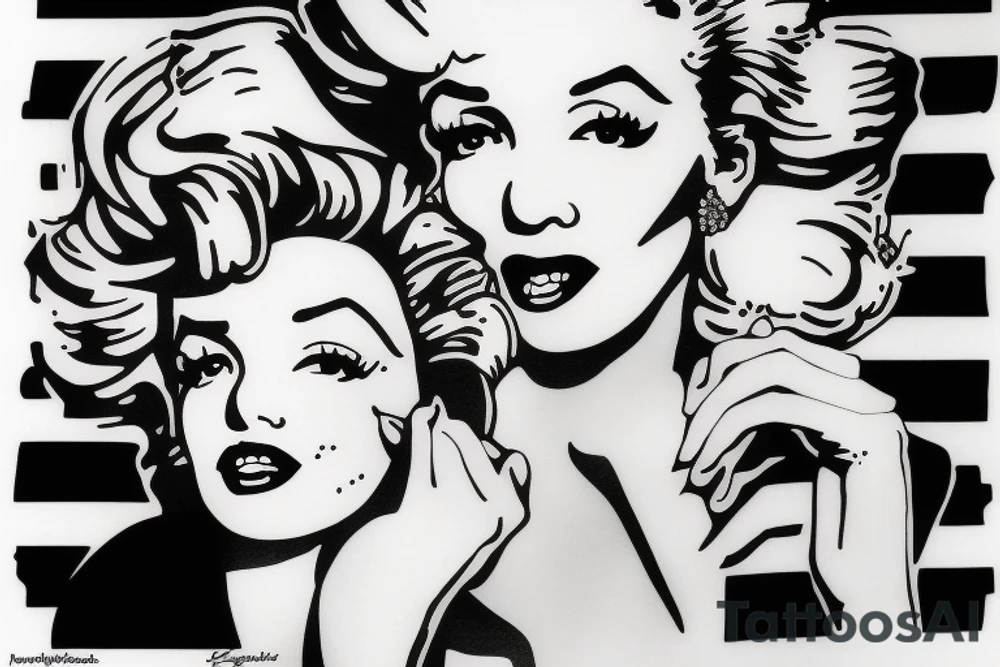 blackwork marylin monroe face  (not too big,) tattoo idea