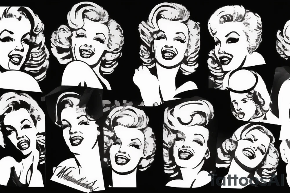 blackwork marylin monroe face  (not too big,) tattoo idea