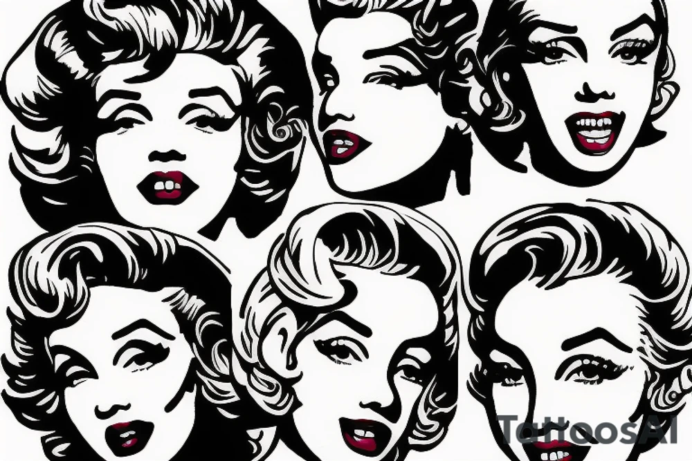blackwork marylin monroe face  (not too big,) tattoo idea