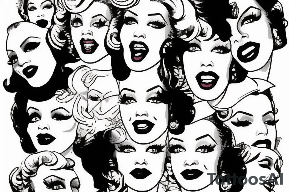 blackwork marylin monroe face  (not too big,) tattoo idea