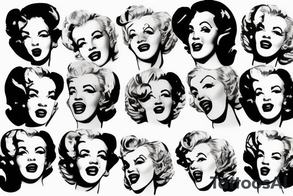 blackwork marylin monroe face  (not too big,) tattoo idea