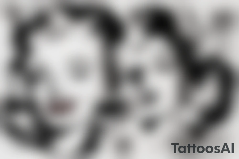 blackwork marylin monroe face  (not too big,) tattoo idea