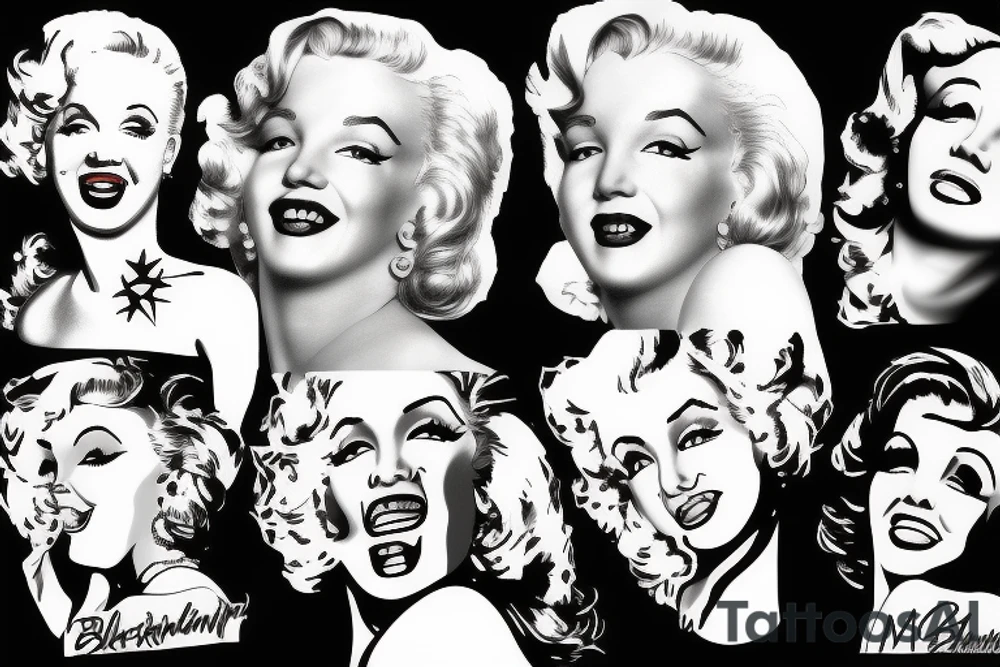 blackwork marylin monroe face  (not too big,) tattoo idea