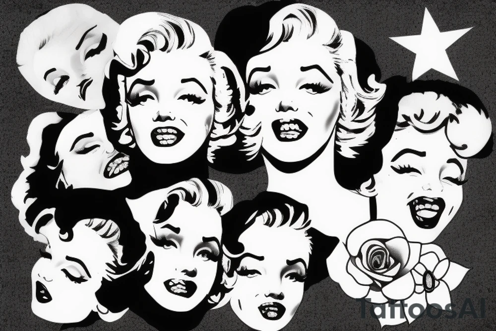 blackwork marylin monroe face  (not too big,) tattoo idea