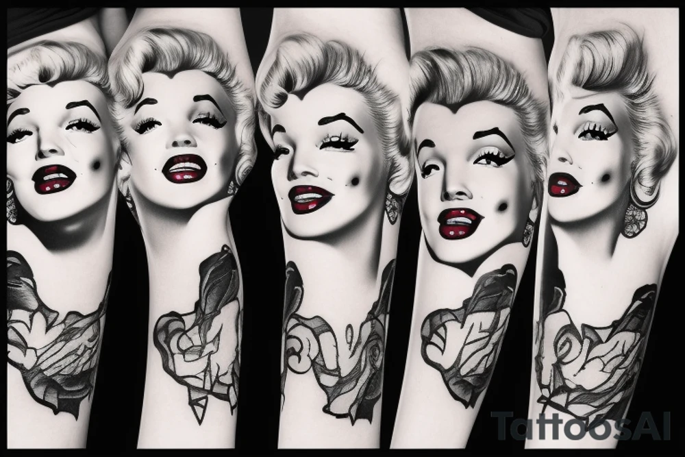 blackwork marylin monroe face  (not too big,) tattoo idea