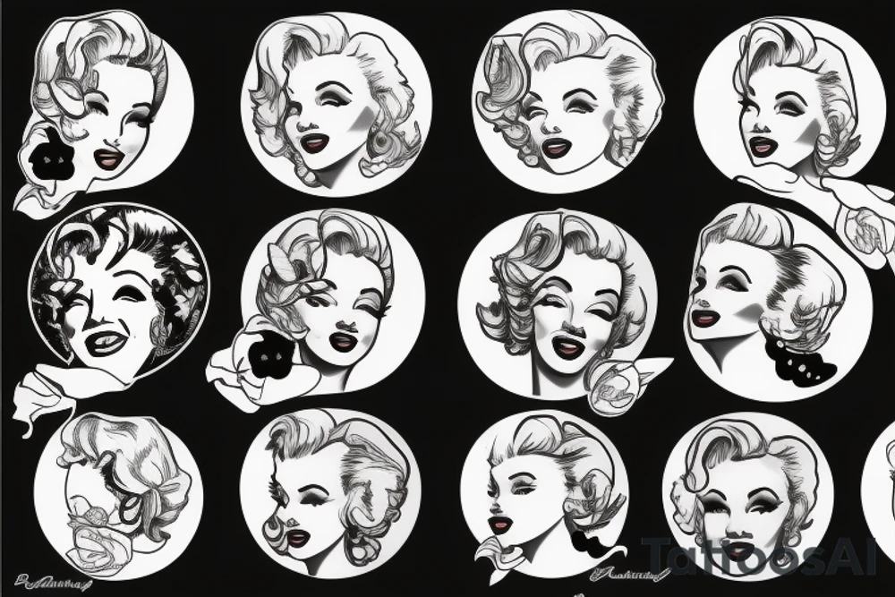 blackwork marylin monroe face  (not too big,) tattoo idea