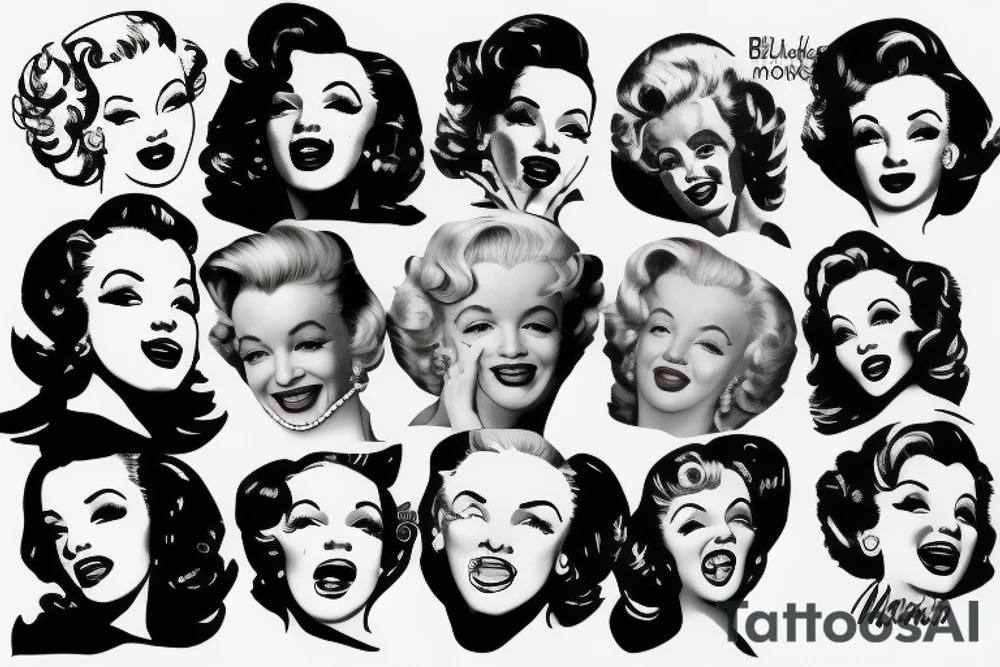 blackwork marylin monroe face  (not too big,) tattoo idea