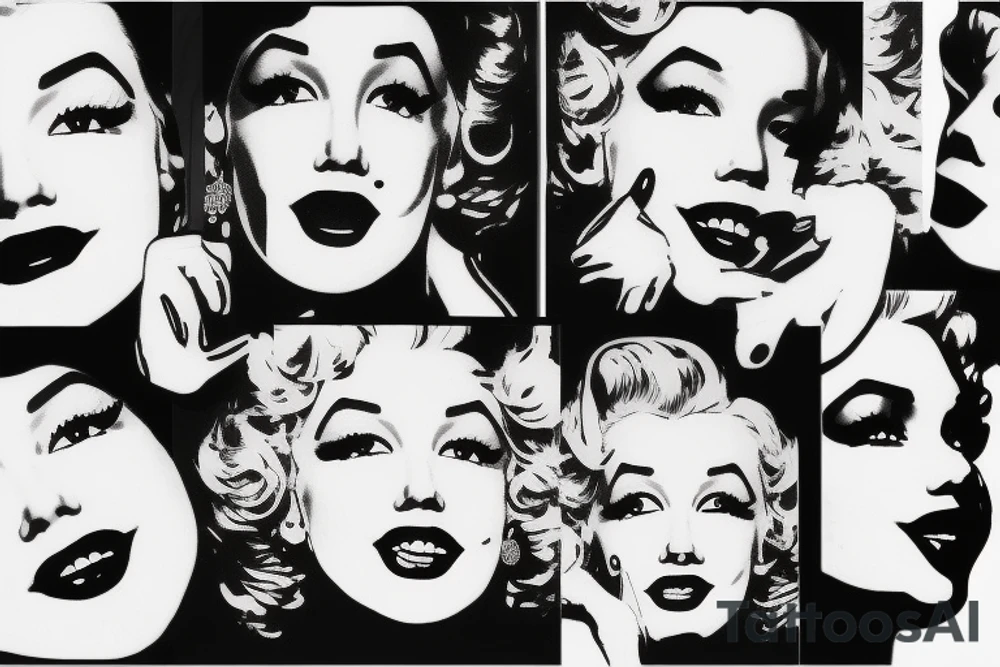 blackwork marylin monroe face  (not too big,) tattoo idea