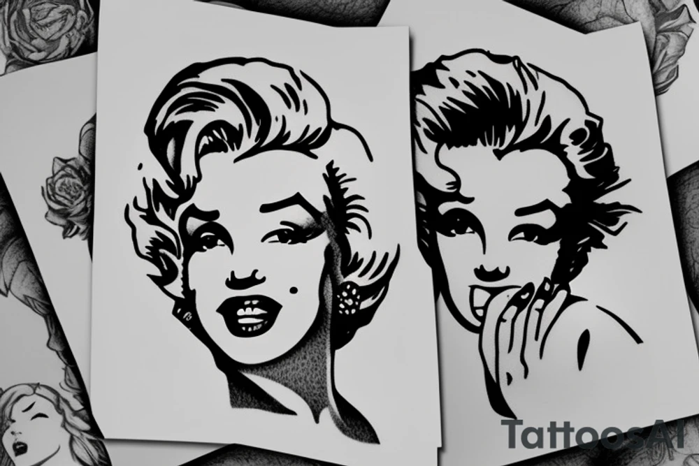 blackwork marylin monroe face  (not too big,) tattoo idea