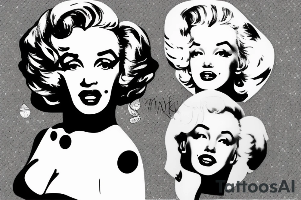 blackwork marylin monroe face  (not too big,) tattoo idea