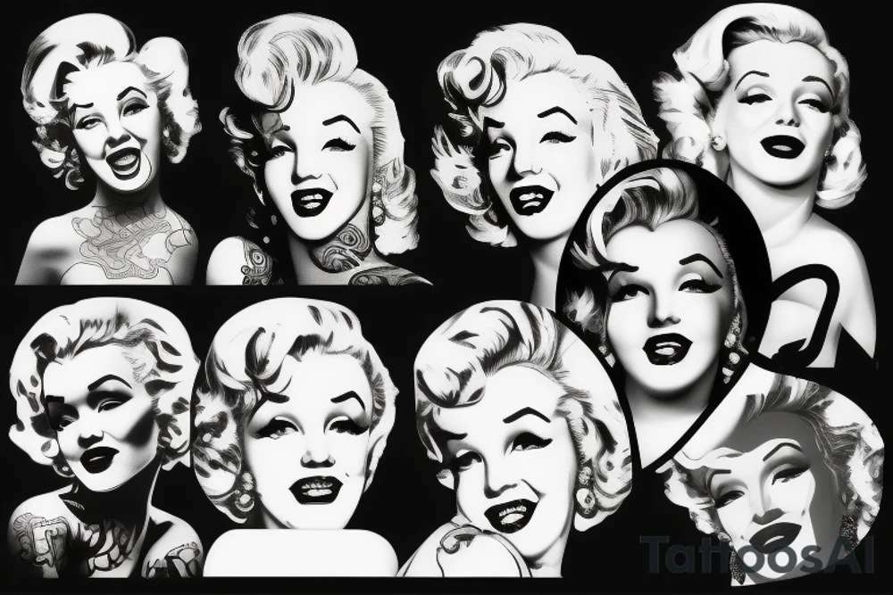 blackwork marylin monroe face  (not too big,) tattoo idea
