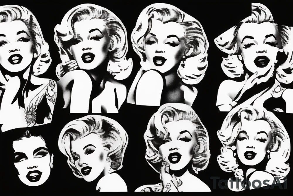 blackwork marylin monroe face  (not too big,) tattoo idea
