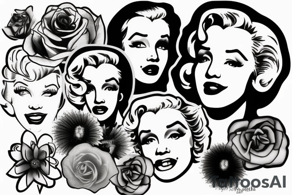 blackwork marylin monroe face  (not too big,) tattoo idea