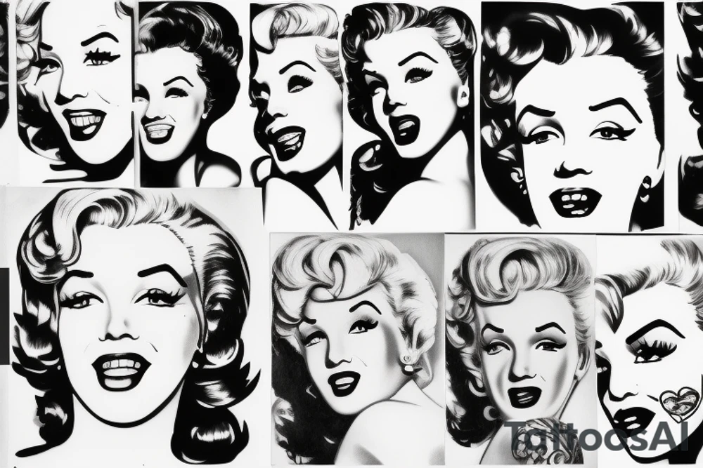 blackwork marylin monroe face  (not too big,) tattoo idea