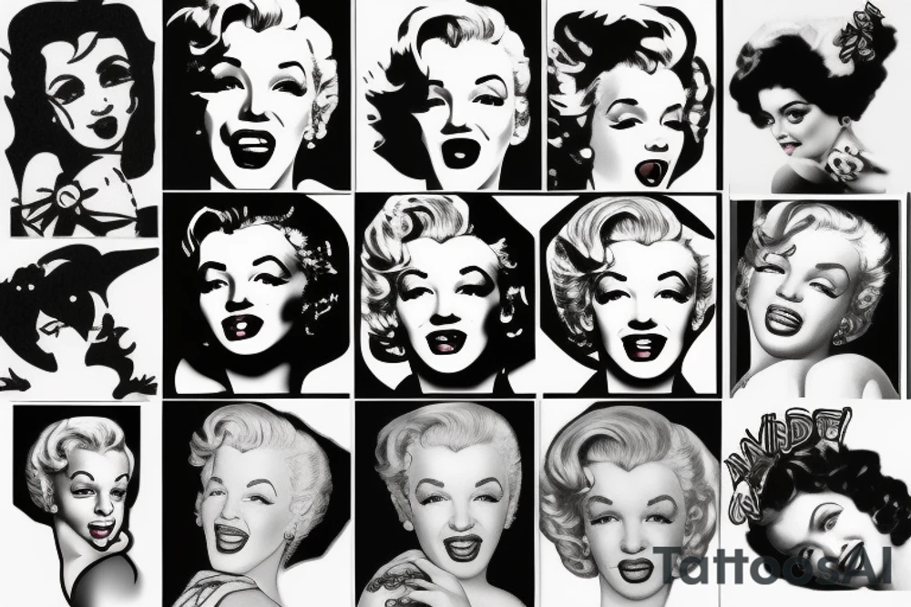 blackwork marylin monroe face  (not too big,) tattoo idea