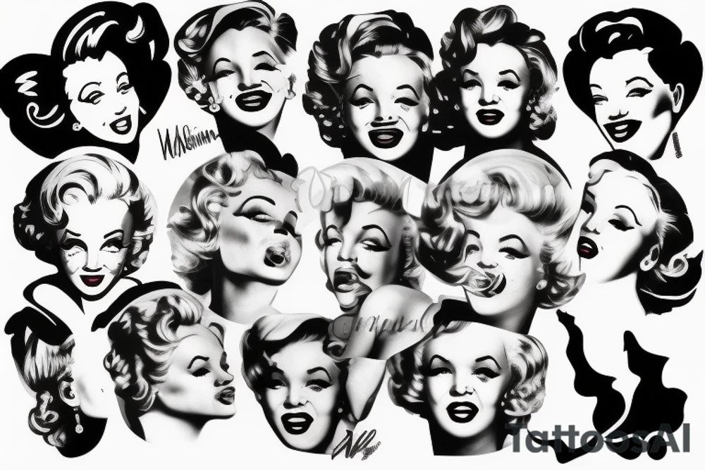 blackwork marylin monroe face  (not too big,) tattoo idea