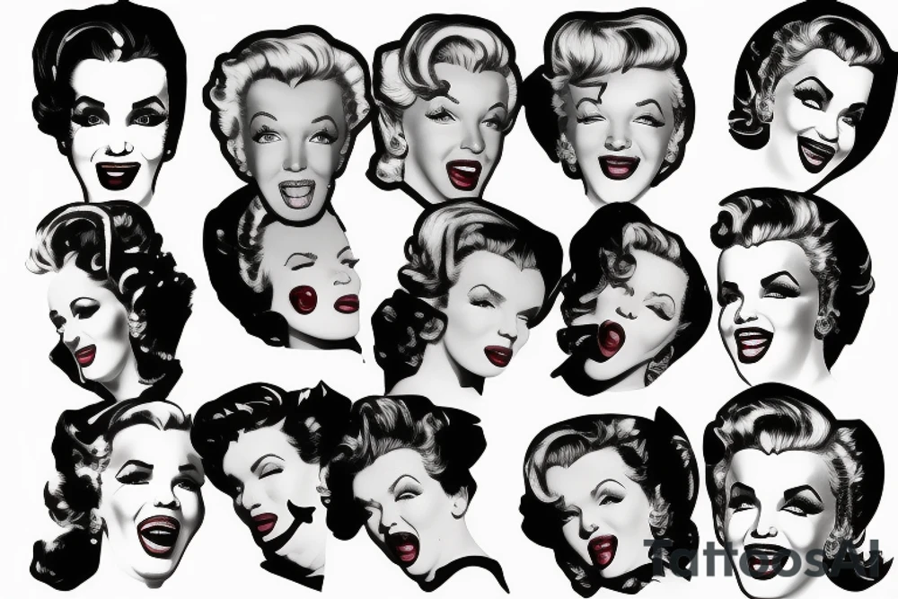 blackwork marylin monroe face  (not too big,) tattoo idea
