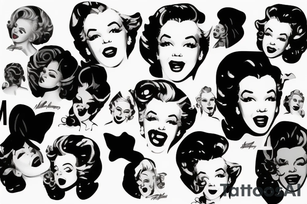 blackwork marylin monroe face  (not too big,) tattoo idea