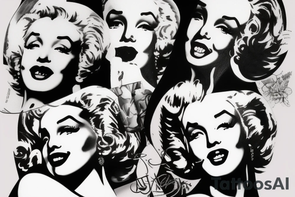 blackwork marylin monroe face  (not too big,) tattoo idea