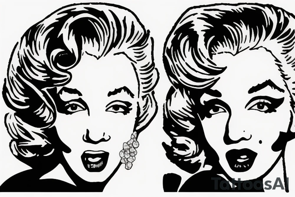 blackwork marylin monroe face  (not too big,) tattoo idea