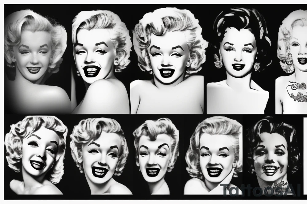 blackwork marylin monroe face  (not too big,) tattoo idea