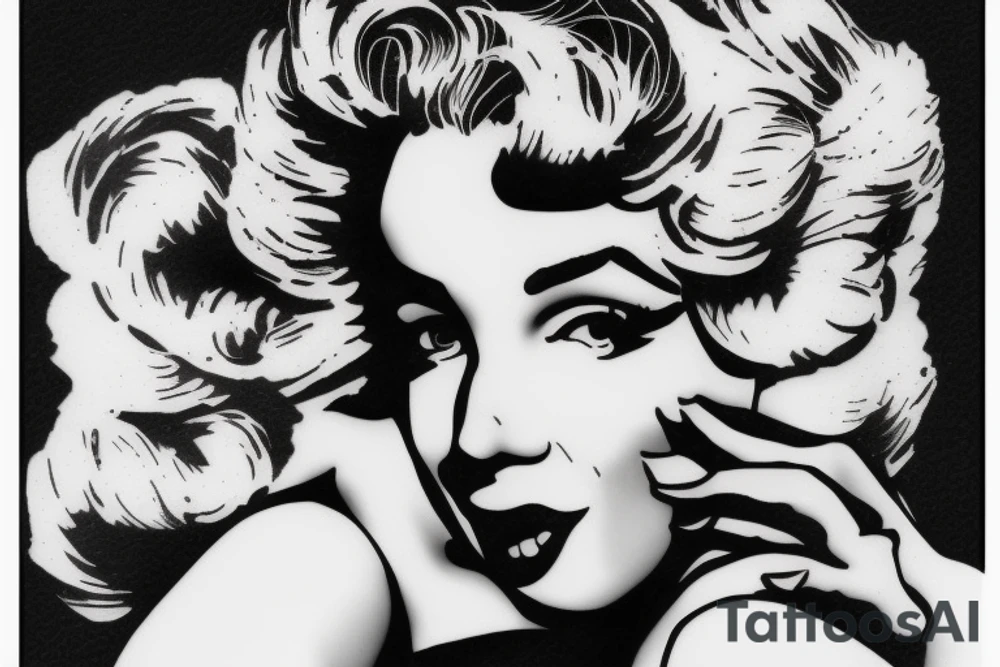 blackwork marylin monroe face  (not too big,) tattoo idea