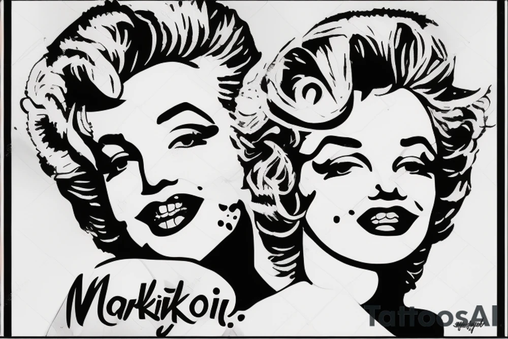 blackwork marylin monroe face  (not too big,) tattoo idea