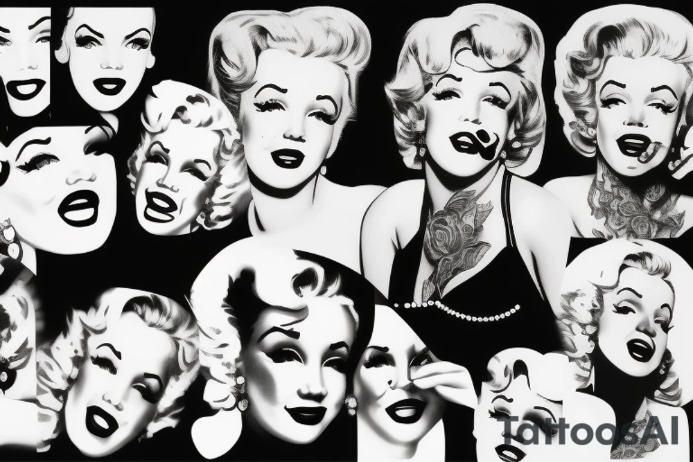blackwork marylin monroe face  (not too big,) tattoo idea