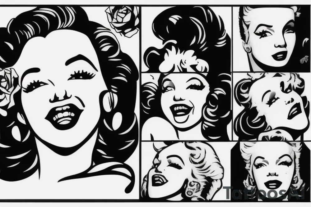 blackwork marylin monroe face  (not too big,) tattoo idea