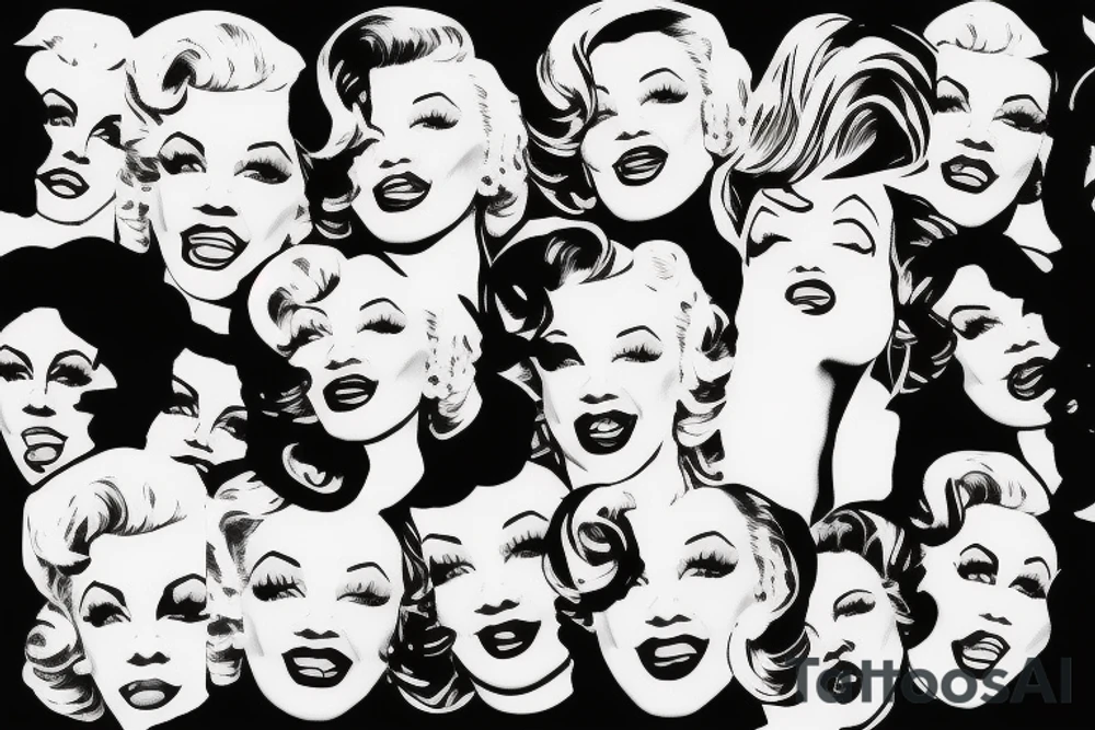 blackwork marylin monroe face  (not too big,) tattoo idea