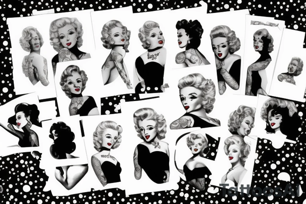 blackwork marylin monroe face  (not too big,) tattoo idea