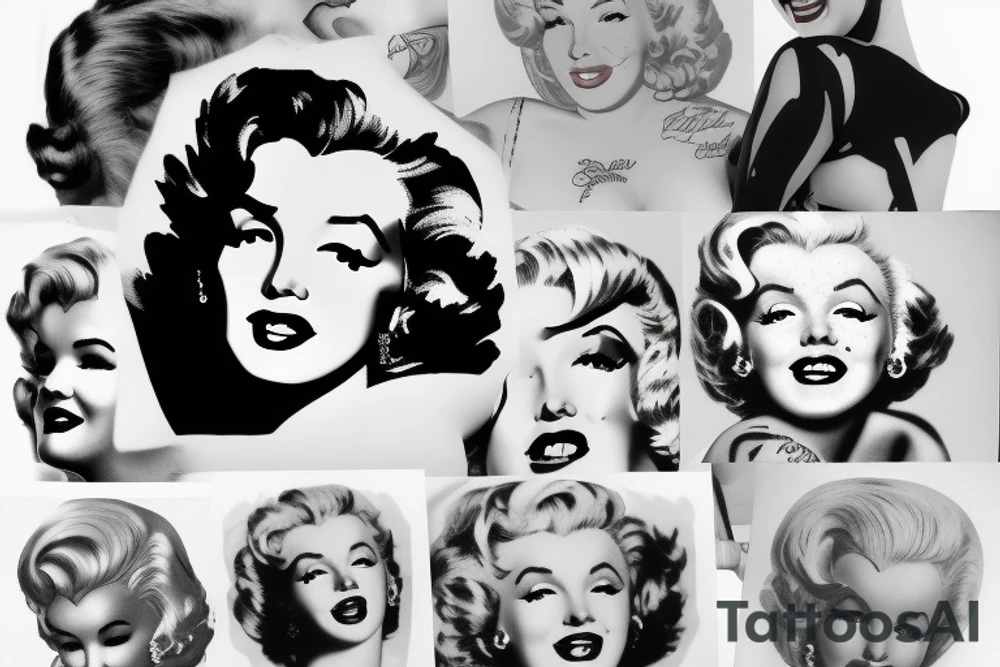 marylin monroe face pin up-style tattoo idea
