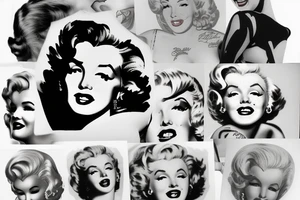 marylin monroe face pin up-style tattoo idea