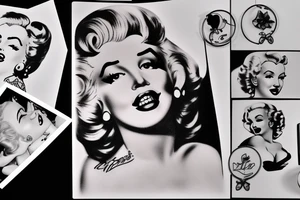 marylin monroe face pin up-style tattoo idea