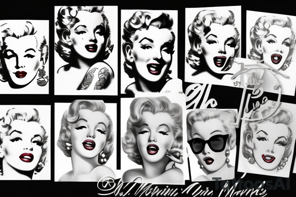 marylin monroe face pin up-style (small) tattoo idea
