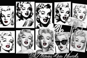 marylin monroe face pin up-style (small) tattoo idea