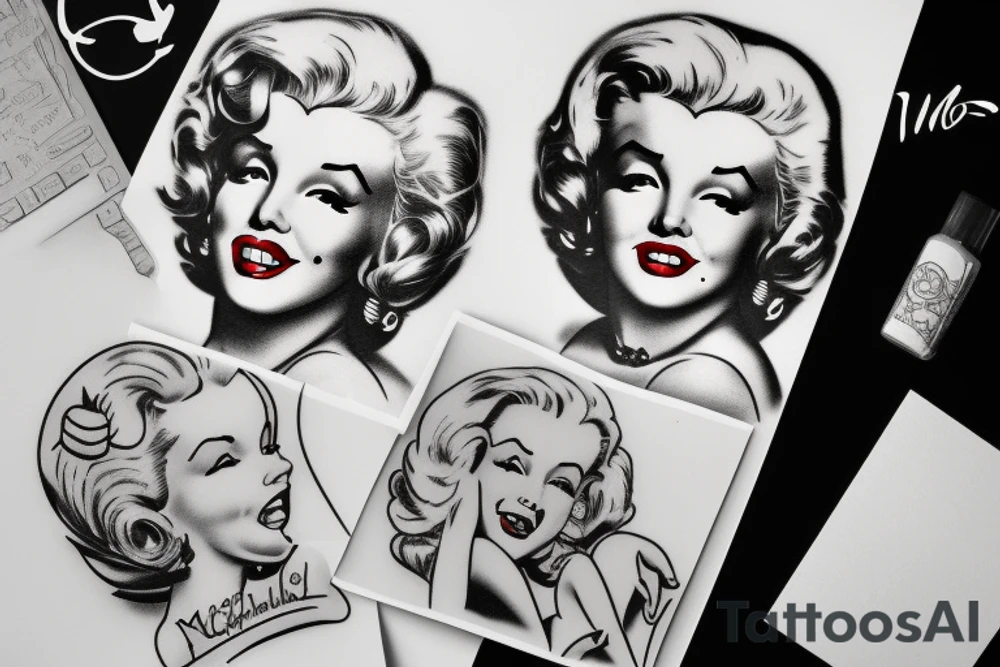 marylin monroe face pin up-style (small) tattoo idea