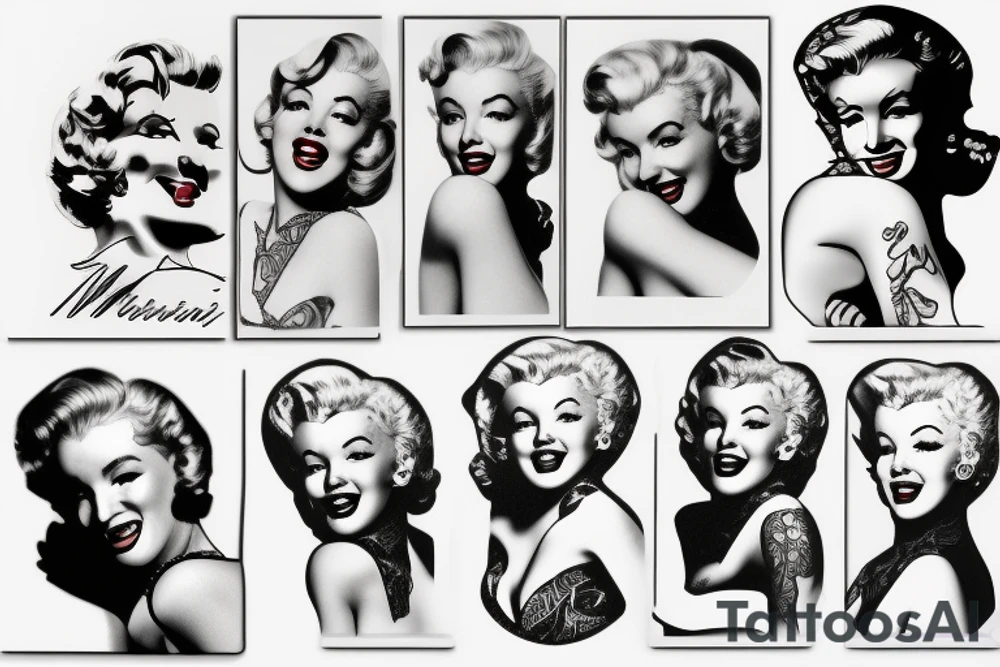 marylin monroe face pin up-style (small) tattoo idea
