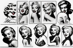 marylin monroe face pin up-style (small) tattoo idea