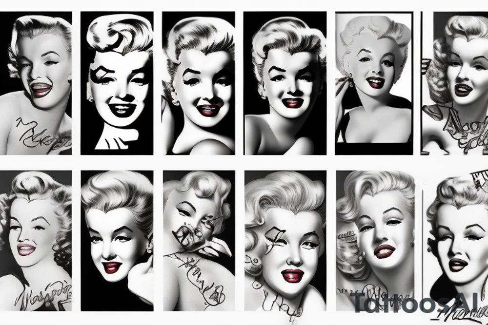 marylin monroe face pin up-style (small) tattoo idea