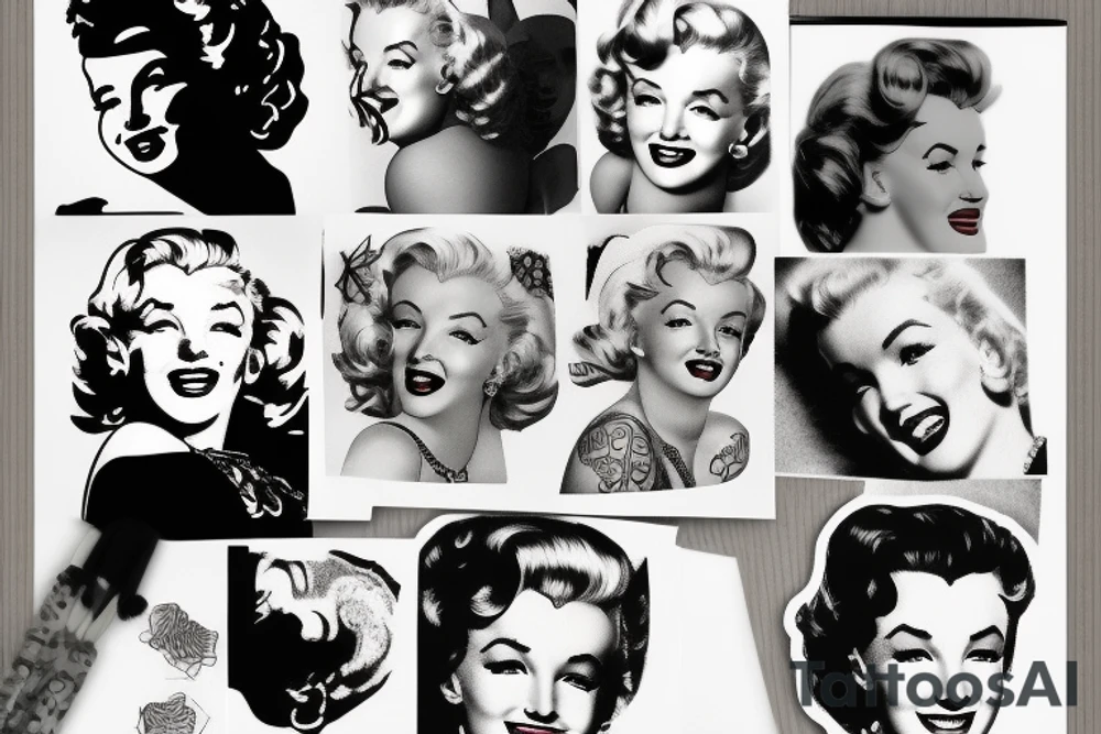 marylin monroe face pin up-style (small) tattoo idea