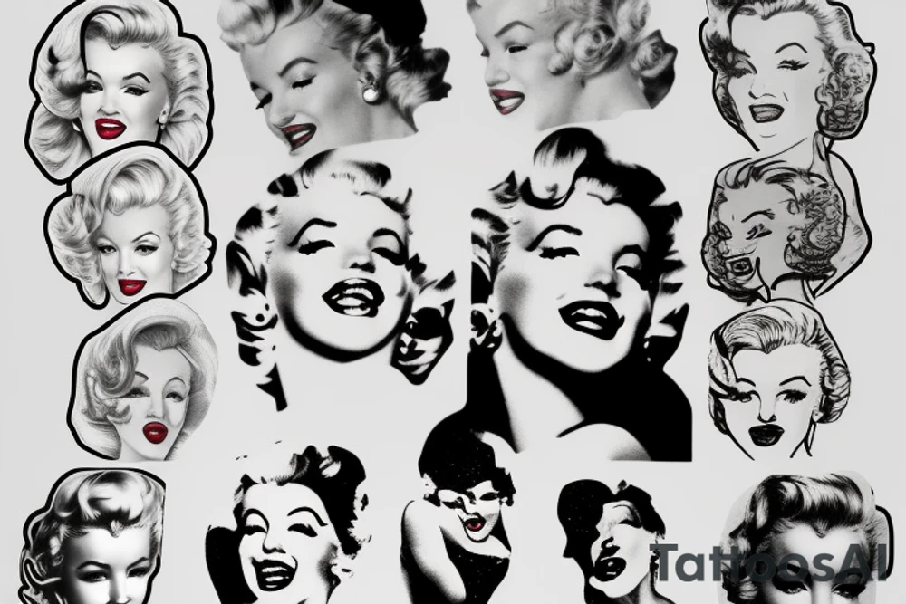 marylin monroe face pin up-style (small) tattoo idea