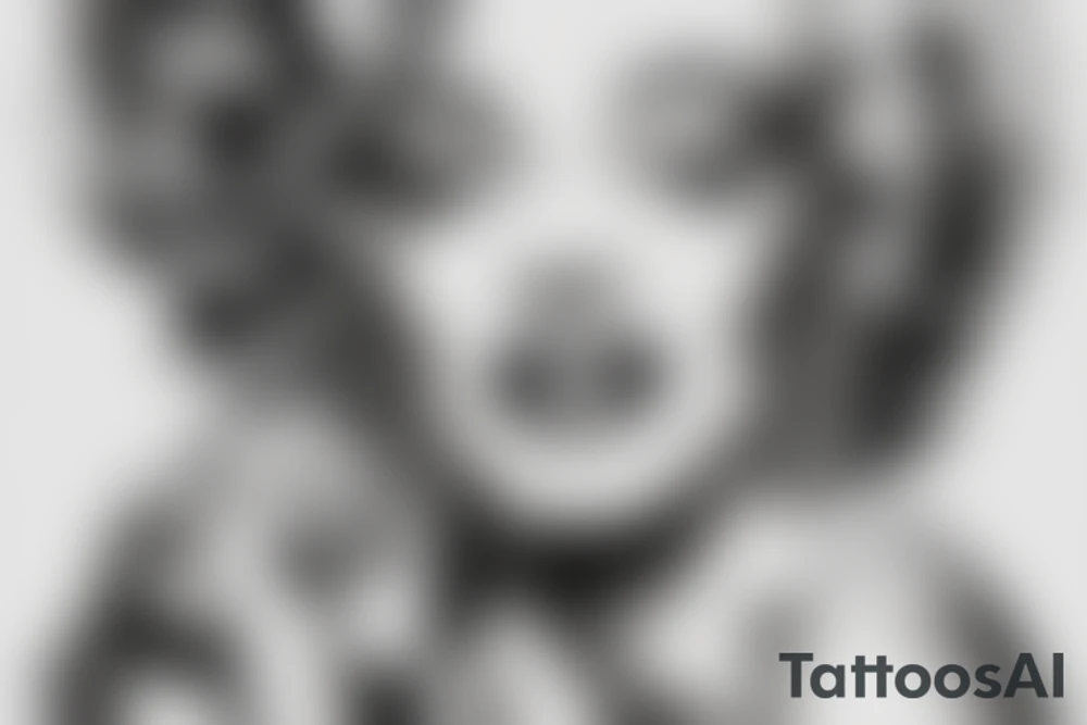 marylin monroe face blackwork style tattoo idea